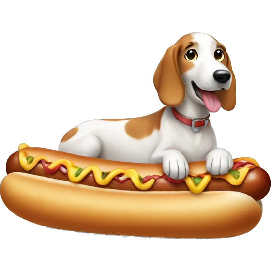 long dog in a hot dog emoji