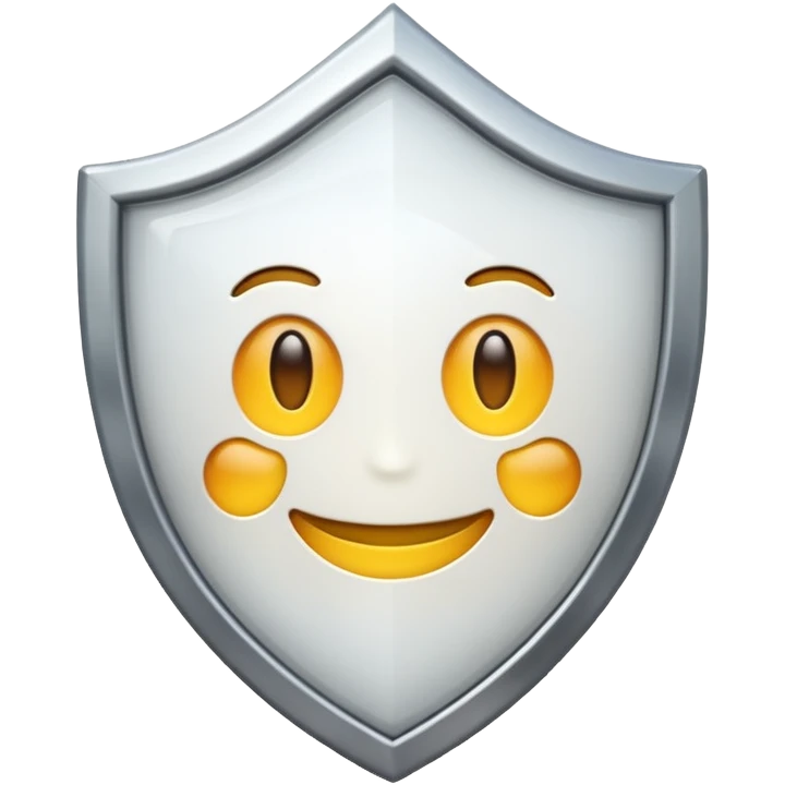 white shield with an emoji in it emoji