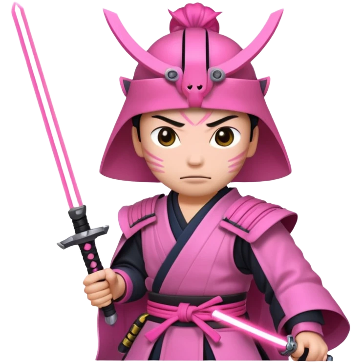samurai with laser sword, pink emoji