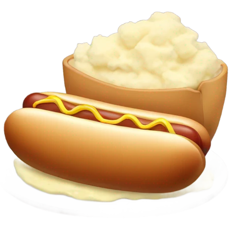 Hot dog and mashed potatoes  emoji