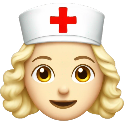 Vintage nurse hat with not person emoji