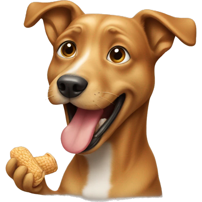 Dog eating peanut  emoji