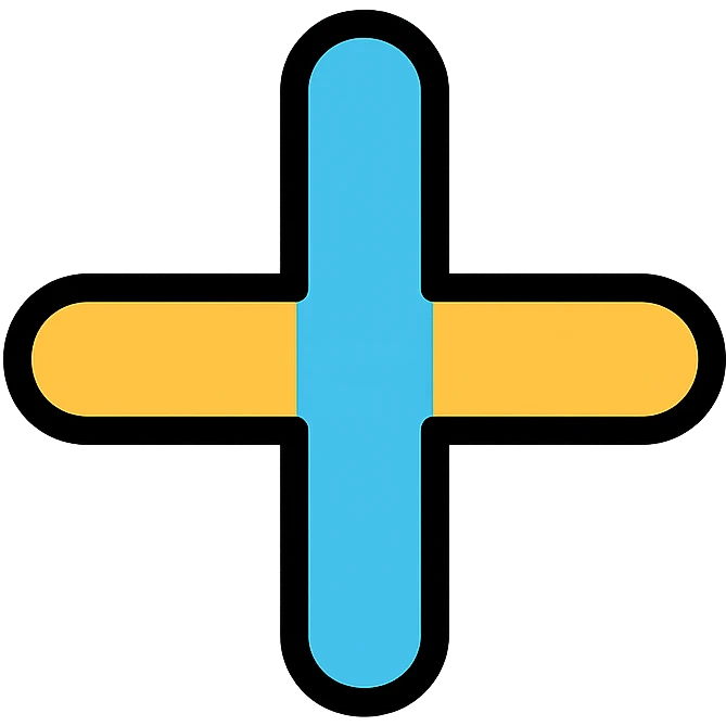 minimalist plus icon, simple color outline, no fill emoji