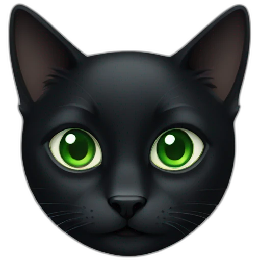 Black cat with green eyes emoji