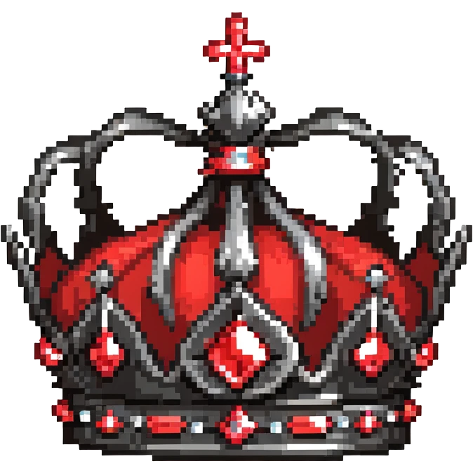 black crown with red jewels emoji
