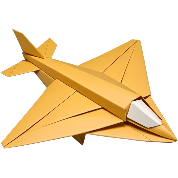 3D render of Paper Airplane made entirely of folded origami paper, sharp creases, cardboard texture, matte finish, visible paper grain, craft aesthetic,  emoji style, isolated on white background --v 6.0 emoji