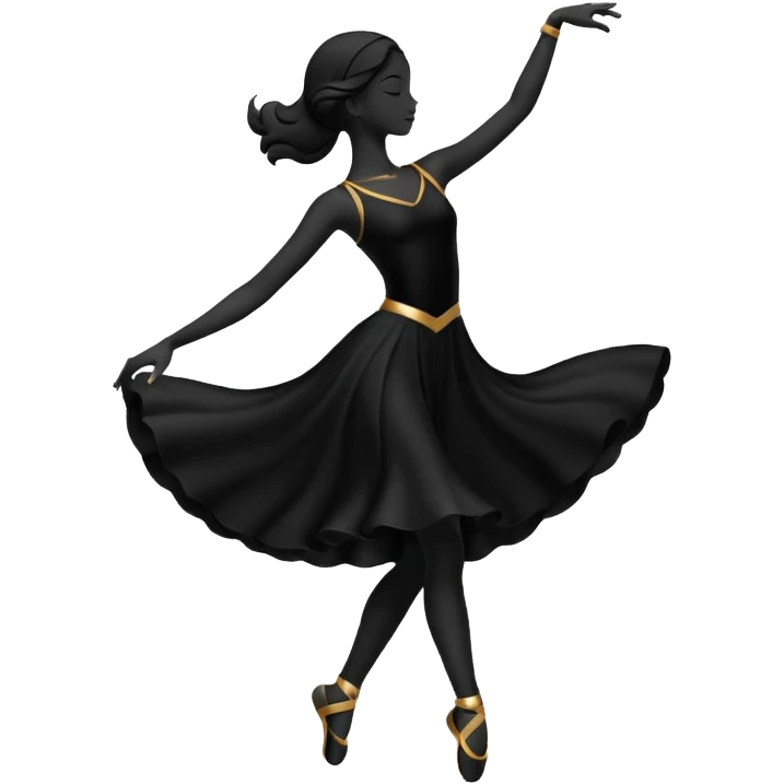 silhouette in a dynamic dance pose emoji