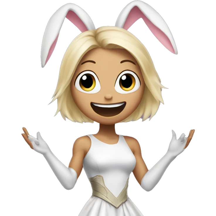 Alita worrior princess as a bunny cheering emoji