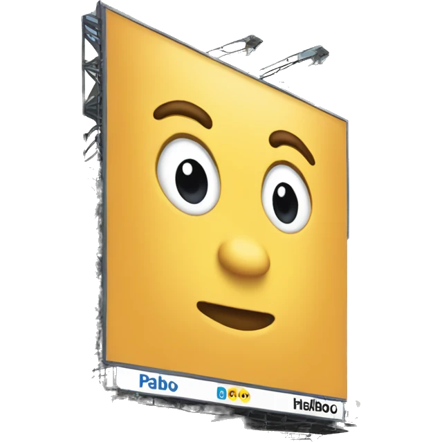 billboard with he name "PABLO" written on it emoji
