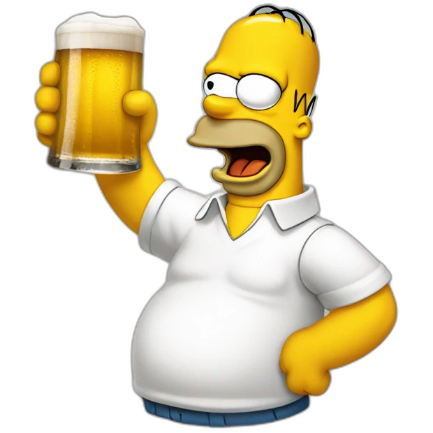 Homer simpson with beer emoji
