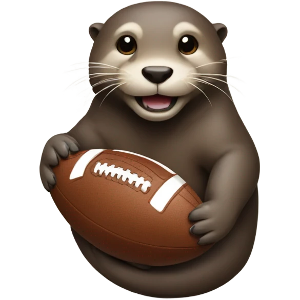 An otter holding a football  emoji
