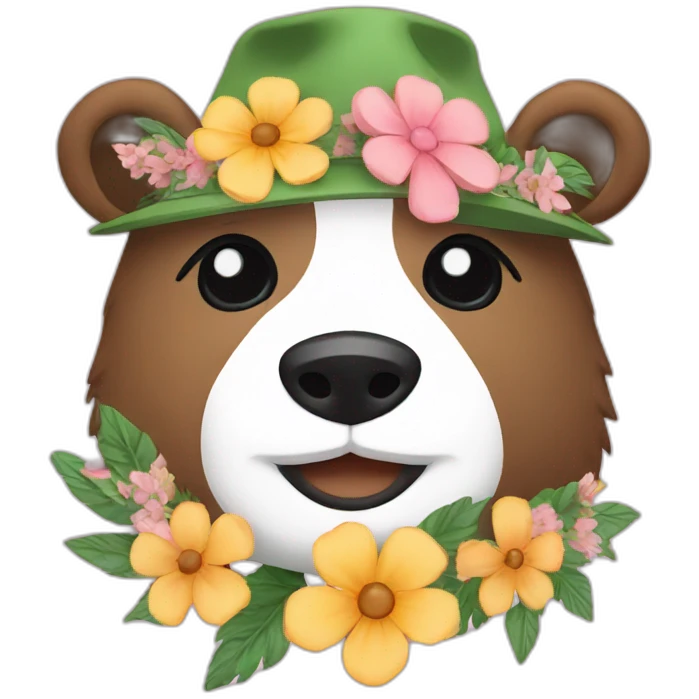 bear floral hat emoji