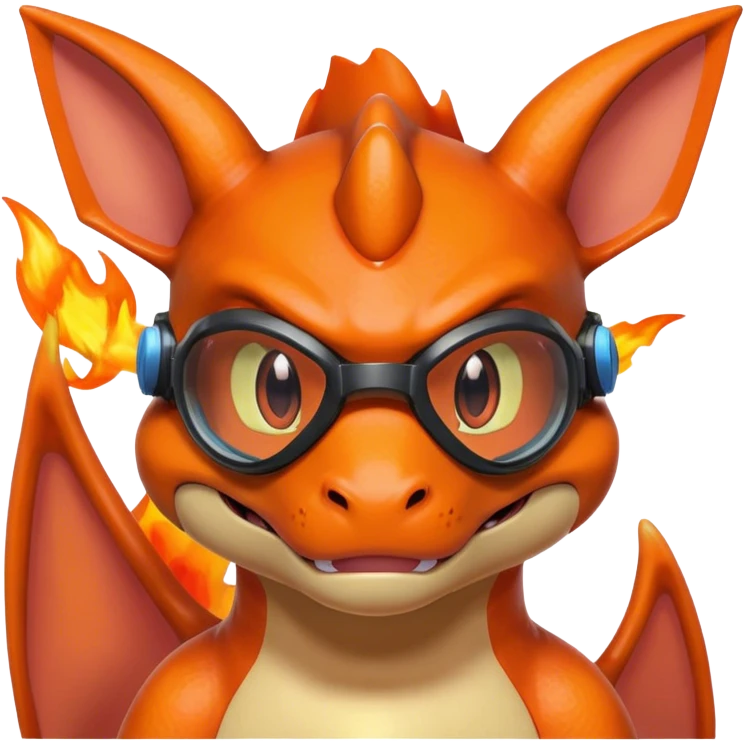 A charizard wearing googles emoji