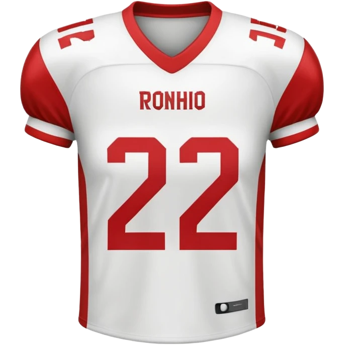 White football jersey turn around with number 22 and my name RONIHO emoji