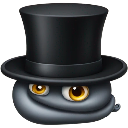 Worm with a top hat emoji