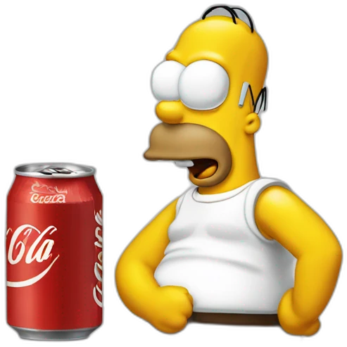 Homer avec une canette de coca emoji