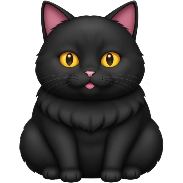 Fat black cat emoji