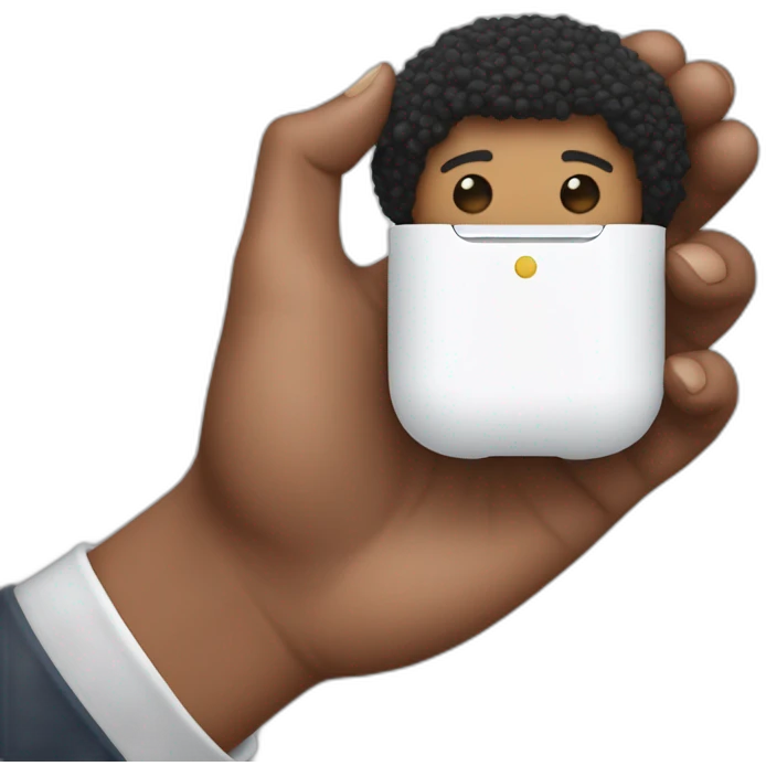Only one airpod in the hand of barack obama emoji