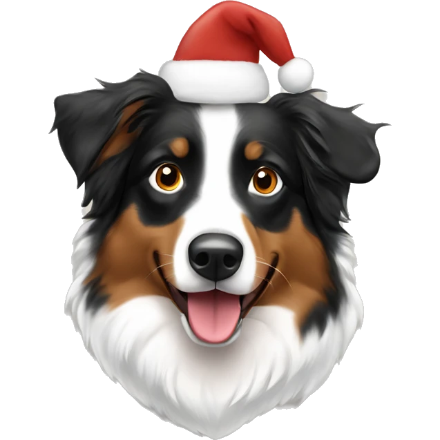 Australian shepherd 3 color Christmas  emoji