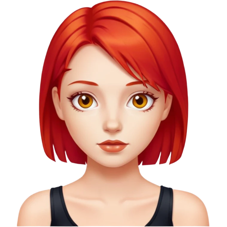 y2k fashion girl with bright red hair emoji