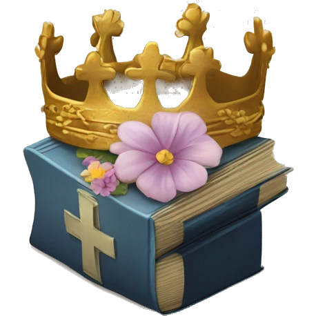 Holy bible with flowers and a Thorne crown emoji