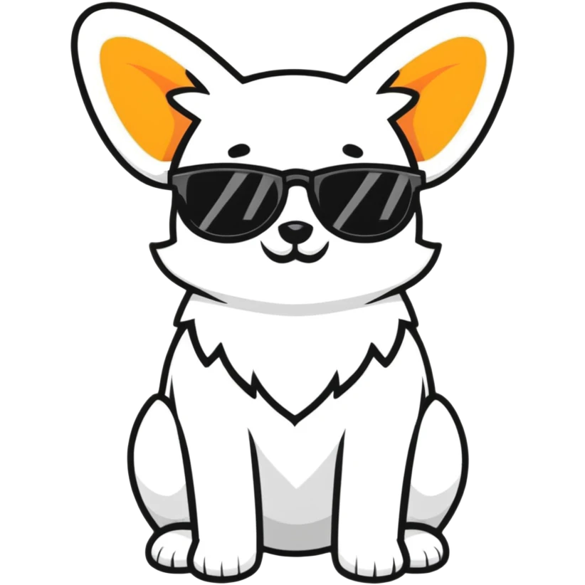 Papillon in sunglasses emoji