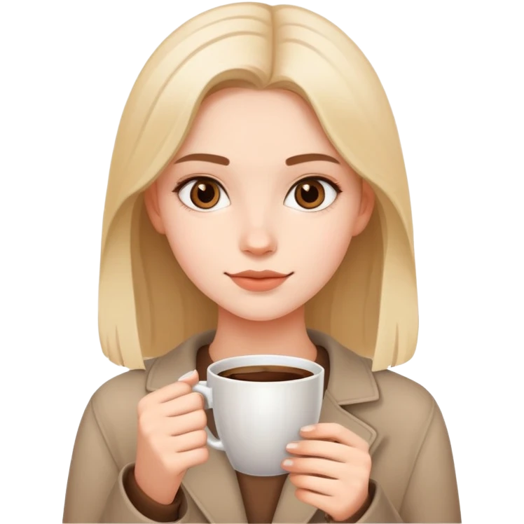 girl 19-22 years with a cup of coffee in hand emoji