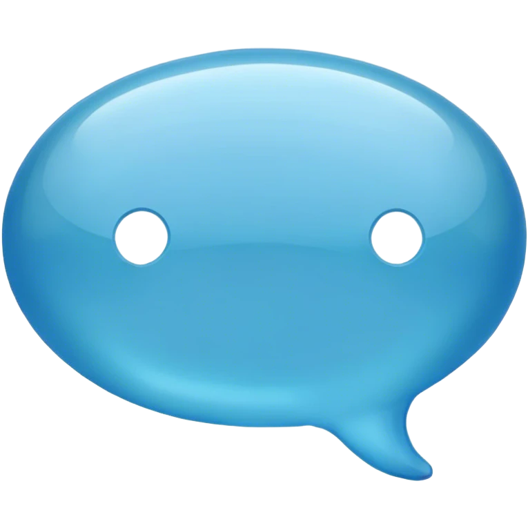 chat bubble, light blue  emoji