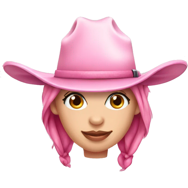 Pink cow girl hat cow print emoji