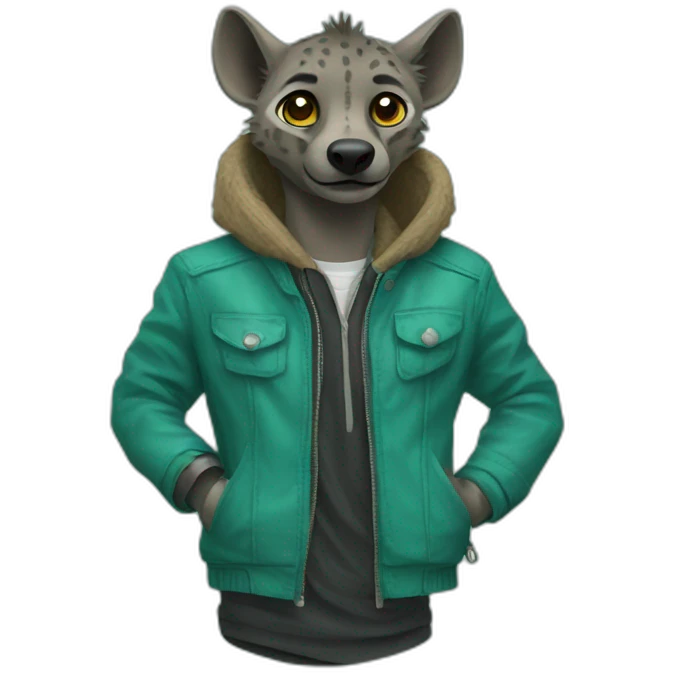 hyena with tosca jacket emoji
