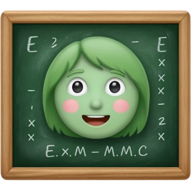 Chalkboard with E = mc² on it emoji