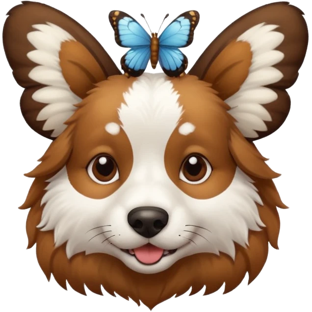 a cool dog with buffterfly emoji