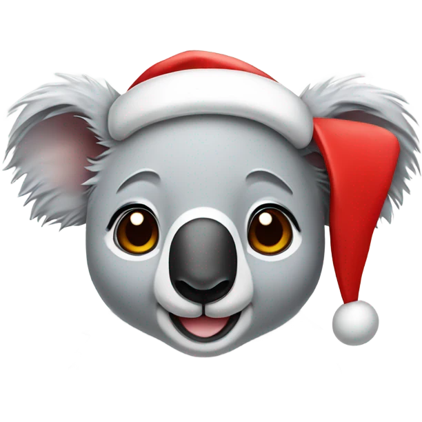 Koala wearing Santa hat emoji