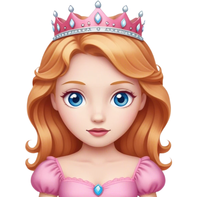 Strawberry blonde princess blue eyes wearing a pink dress emoji
