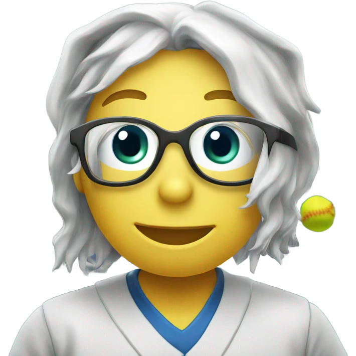 Softball in a scientific lab emoji
