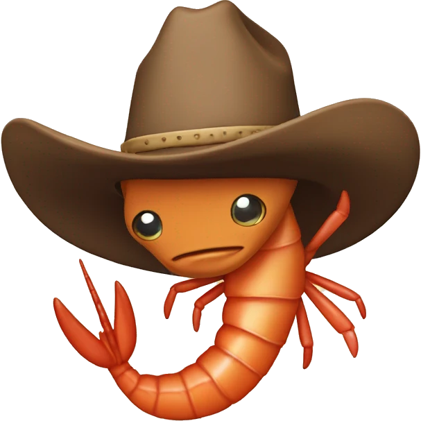 Shrimp with cow boy hat emoji