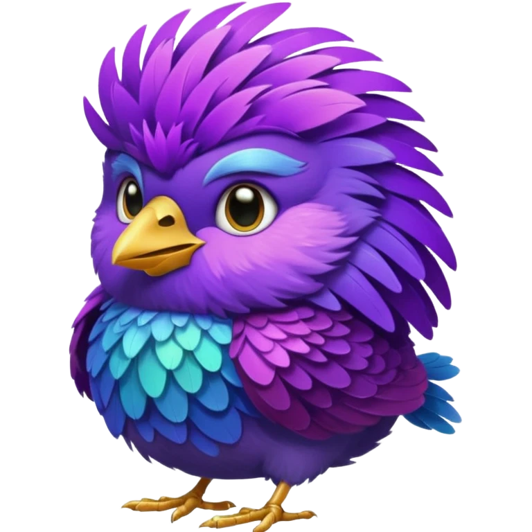 purple feathered bird emoji