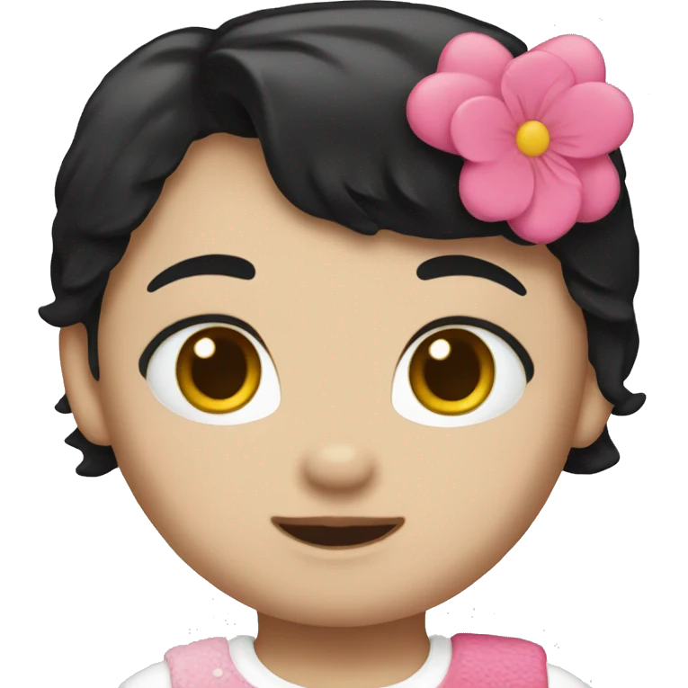 Hello kitty with black hair emoji