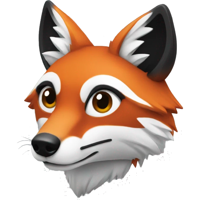 red fox with black and white accents emoji