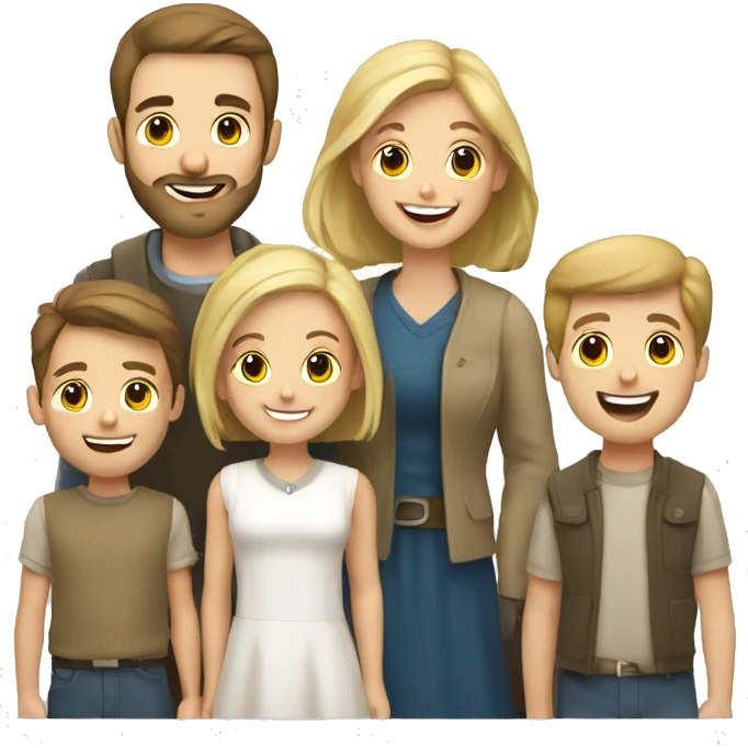 happy caucasian christian family emoji