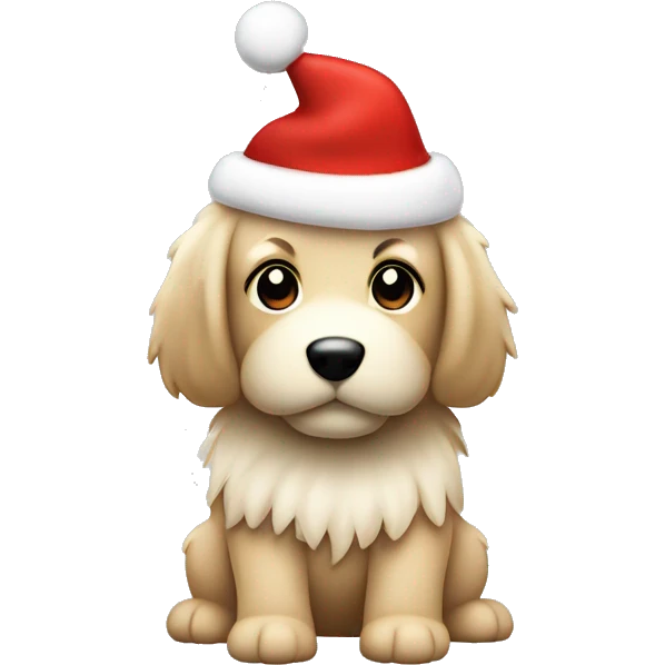 Christmas dog fluffy ￼ beige emoji