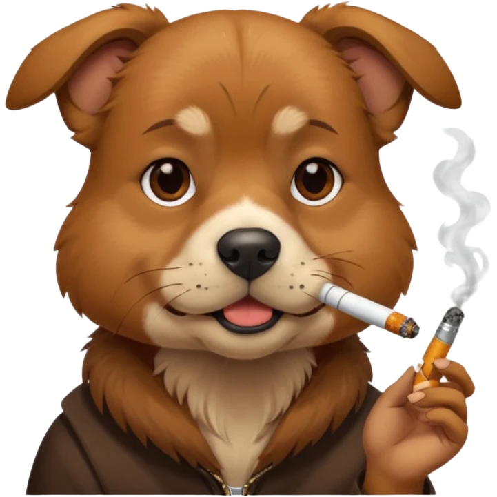 Dog smoking emoji