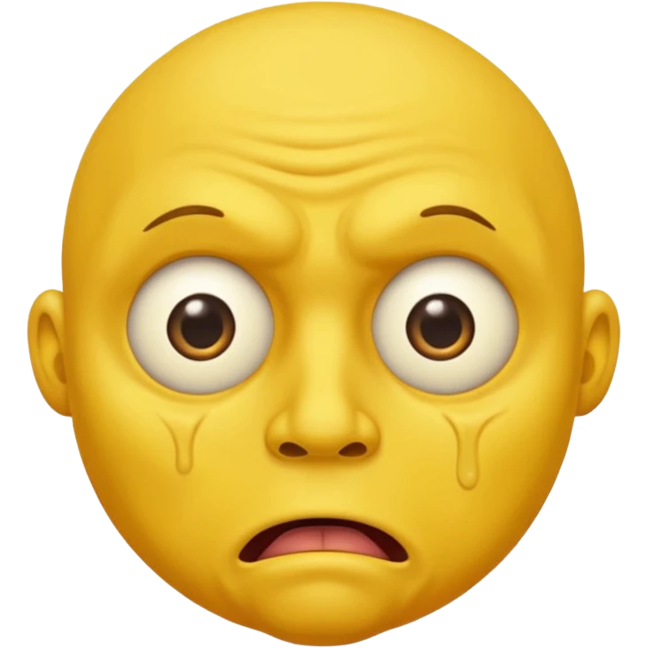 Bog eyed yellow man drooling like a moron emoji
