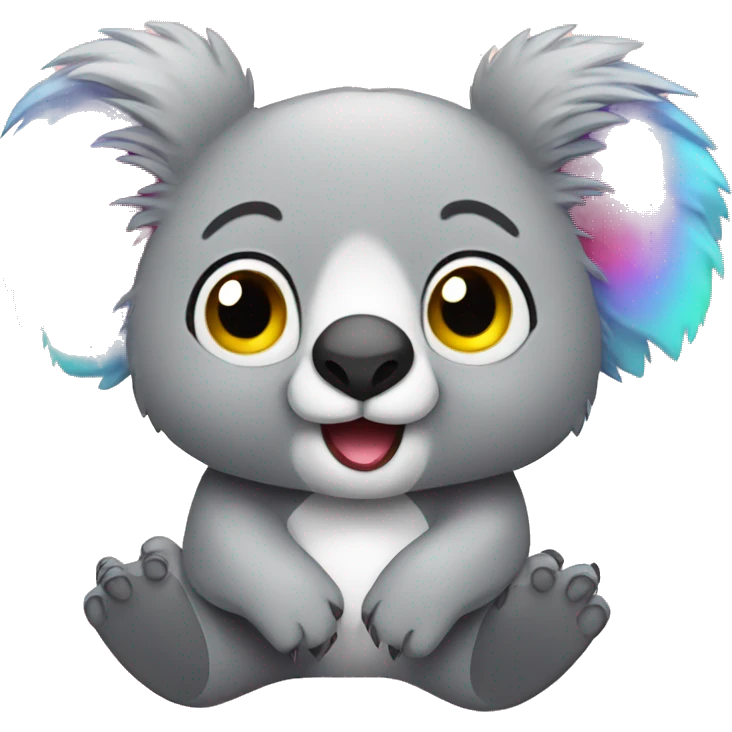Rainbow silly koala emoji
