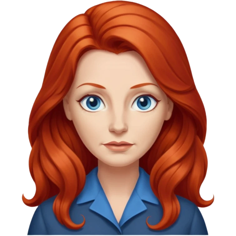 Heavy set mid 50's long red hair women emoji