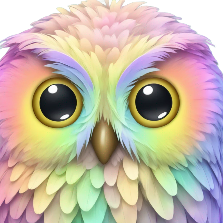 Pastel Rainbow Owl emoji