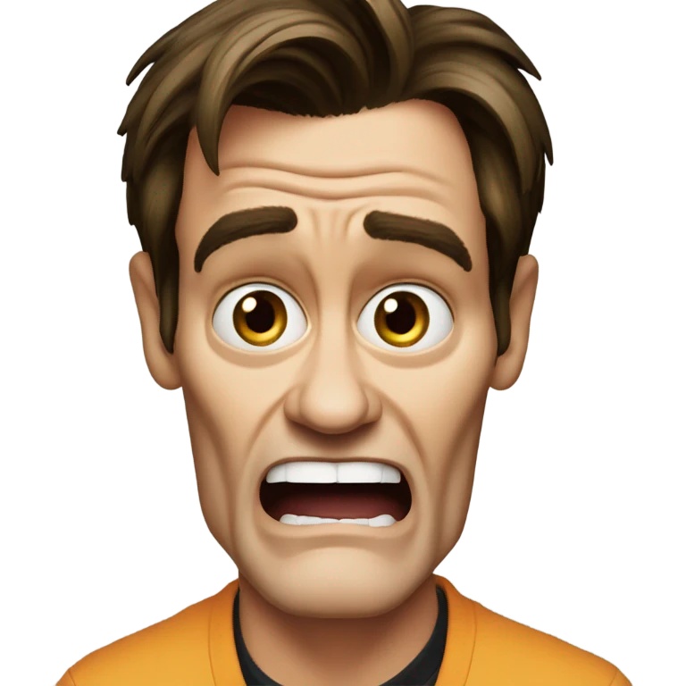 a scared Jim Carrey emoji