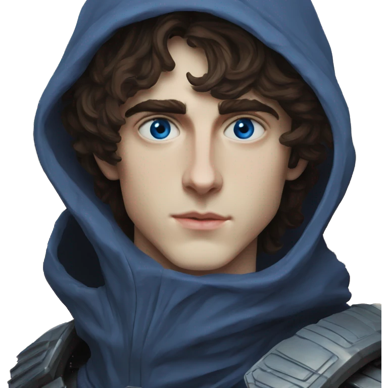 paul atreides timothee chalamet blue eyes with hood in dune  emoji