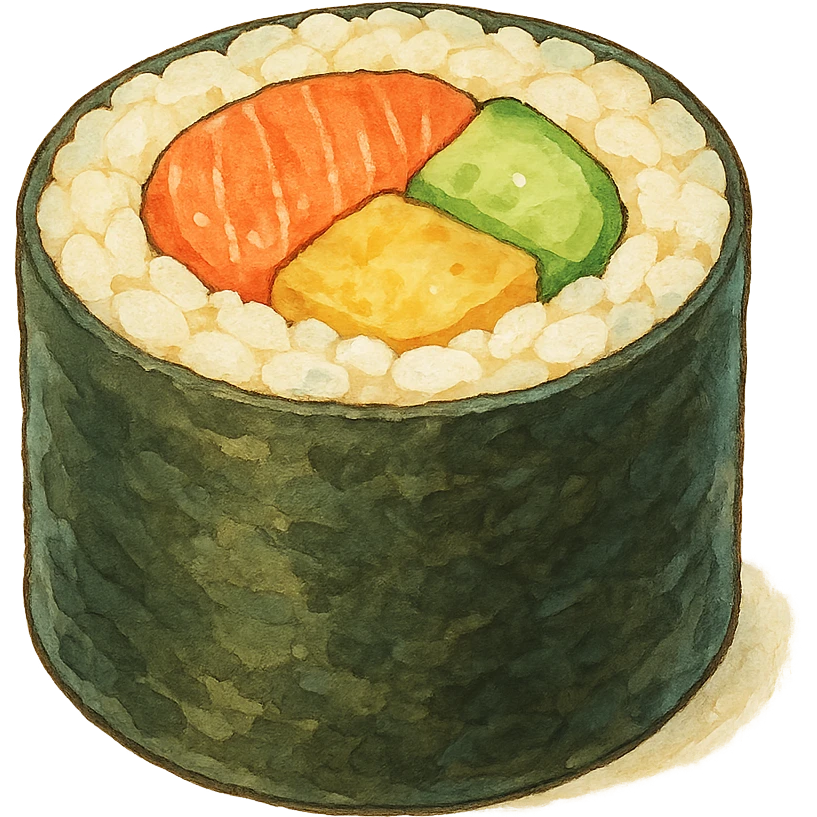 sushi roll in ghibli style emoji