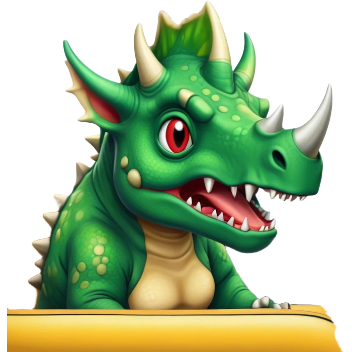 angry office triceratops in the back seat of the taxi emoji